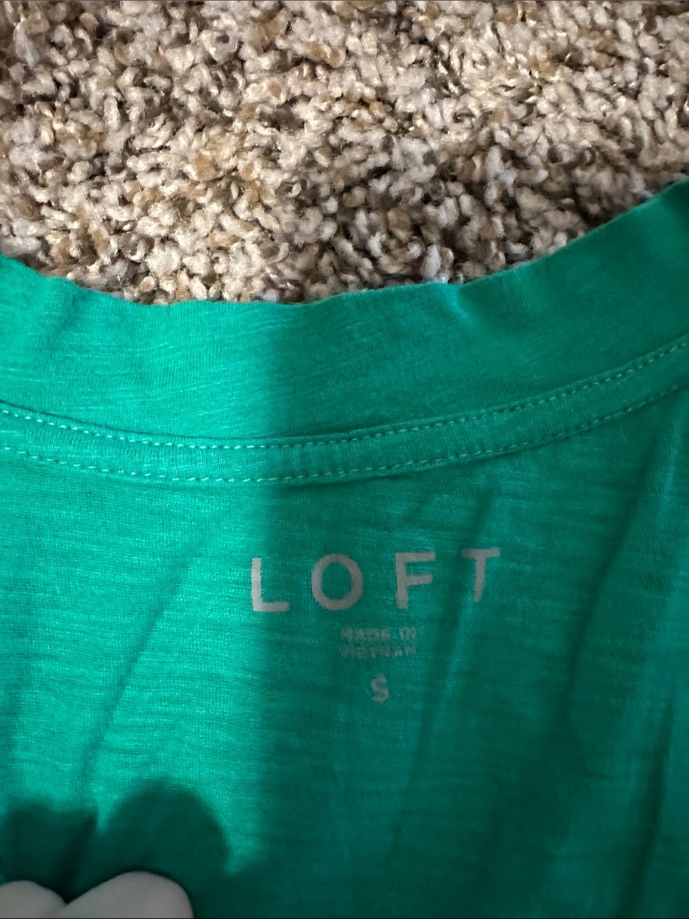 LOFT Teal Green V-Neck Short Sleeve Tee - Picture 2 of 4